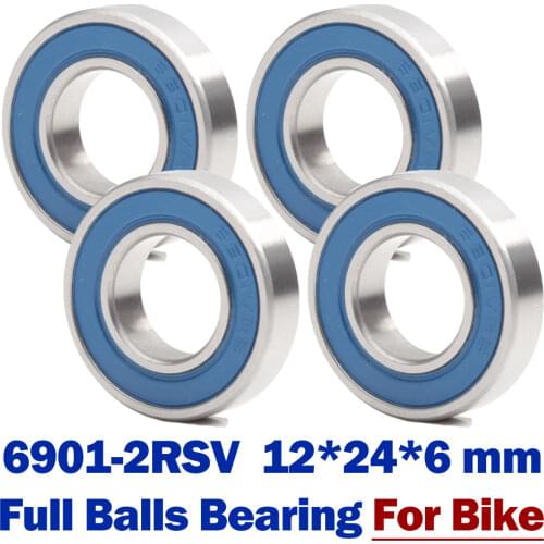 6901 VRS MAX Bearings 12*24*6mm ( 4 PCS ) Bike Pivot Chrome Steel Blue Sealed with Grease 6901LLU Cart Full Balls Bearing