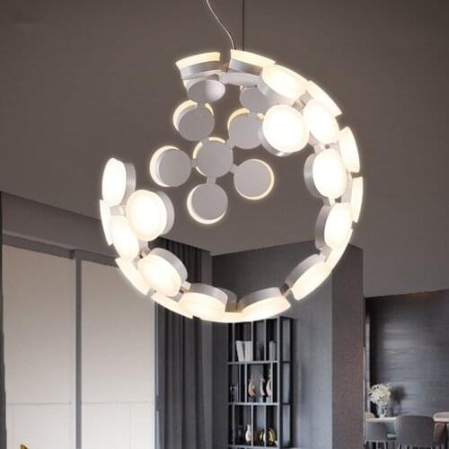 Nordic LED Pendant Light Moon Illuminate Granule Suspension Lamp Restaurant Dining Room Art Home Pendant Lights PA0505