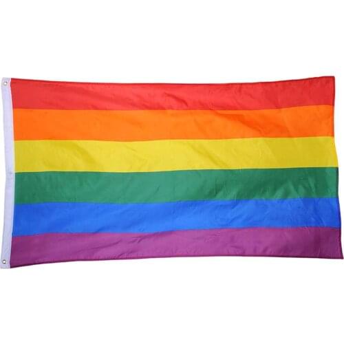Polyester Rainbow Flag Large LGBT Pride Flag Outdoor Banner 90x150cm Peace Flags LESBIAN PRIDE PEACE Pennants Flag