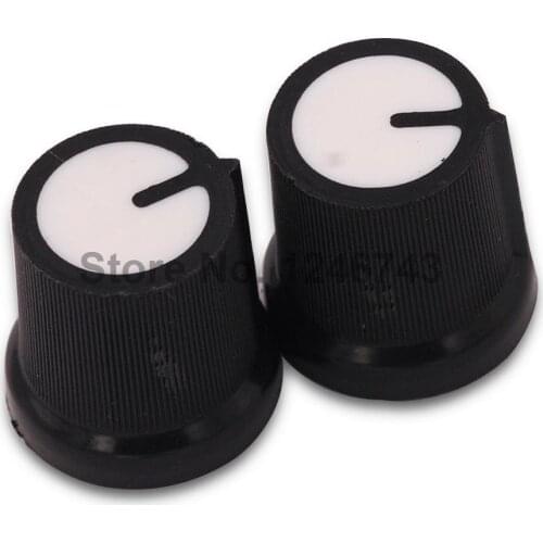 10PCS WH148 knob Plastic Potentiometers Knob for Single Double Potentiometers Switch Cap 14.5X15mm Handle 6MM AG3 White