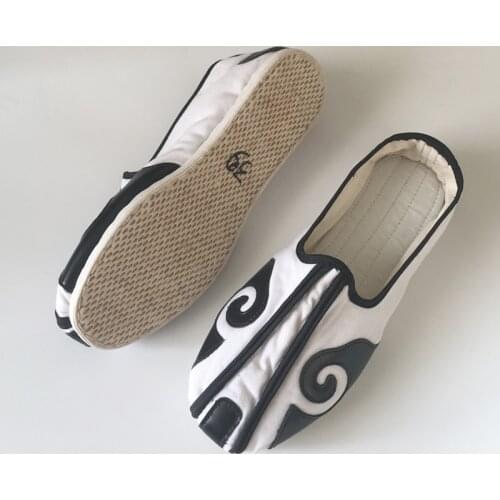 Manual Strong Cloth Soles Cotten Breathable Taoist Shoes Chinese Traditions Footwear Tai Chi Shoes Kung Fu Wushu Shoes White