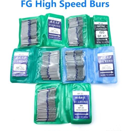SF series Dental Diamond FG High Speed Burs for teeth polishing 1.6mm 50PCS/BAG