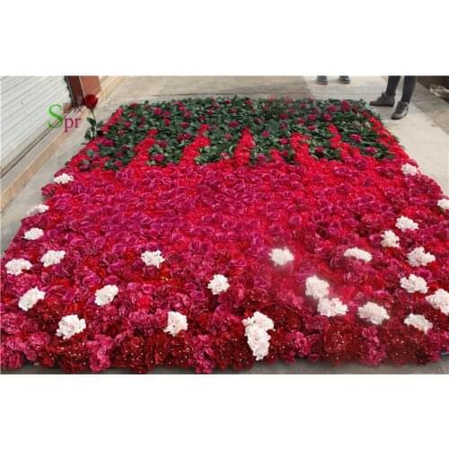 SPR 2.4*2.4m EMS Free Shipping rose flower wall hot sale valentines day wedding backdrop wall arrangement flowers decoration