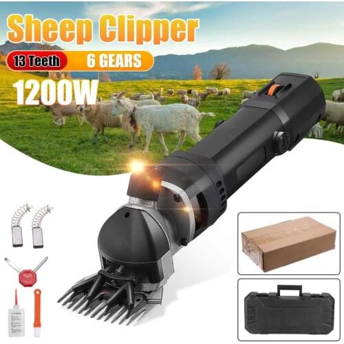 220V 1200W 6 gears Electric Sheep Shearing Cutter Goat Wool Shaving Adjustment Push Trimmer Tool Powerful Scissor Machine 28000r