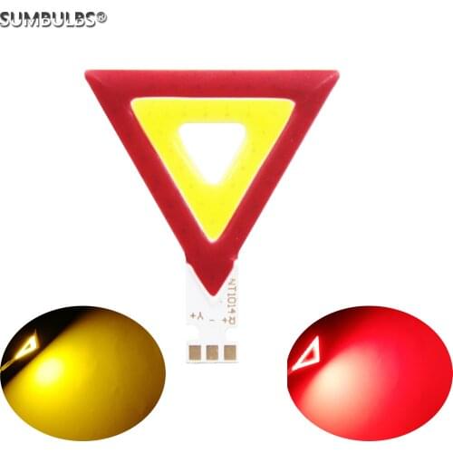 DC input Triangle shape double color LED COB chips for work bicycle diy light red & yellow light source