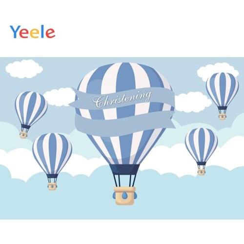 Yeele Baby Shower Photophone Baby Birthday Photocall Hot Air Balloons Clouds Custom Photo Backgrounds Backdrops For Photo Studio