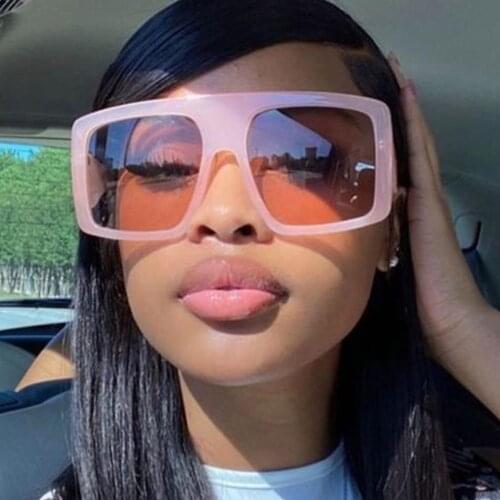 2021 Newest Design Thick Frame Oversized Sunglasses Women Brand Large Flat Top Sun Glasses Trendy Square Gradient Lens Shades UV