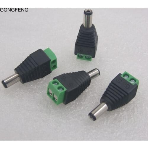100PCS NEW HOT Free Welding Connector 2.5mm Male Head DC 5.5*2.1 Adapter to monitor the welding power supply Connector Wholesal