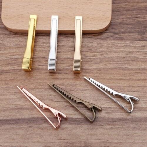 2pcs/lot 55x5mm Tie Clip Classic Simple Style Pin Clasp Bar 6 Colors Male Business Necktie Clip Clasp Metal Men Jewelry