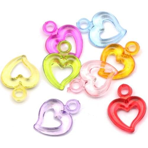30pcs Mixed Transparent Acrylic Heart Charms For Jewelry Making Charm Handmade Necklace Bracelet Earring Pendant Diy Accessorie