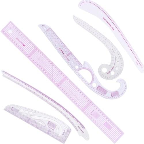 6pcs/set French Curve Comma Ruler Measure Sewing Dressmaking Tailor Drawing Template Clothing Patchwork Tool