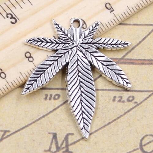 8pcs Charms Maple Leaves 39x34mm Tibetan Bronze Silver Color Pendants Antique Jewelry Making DIY Handmade Craft For Necklace