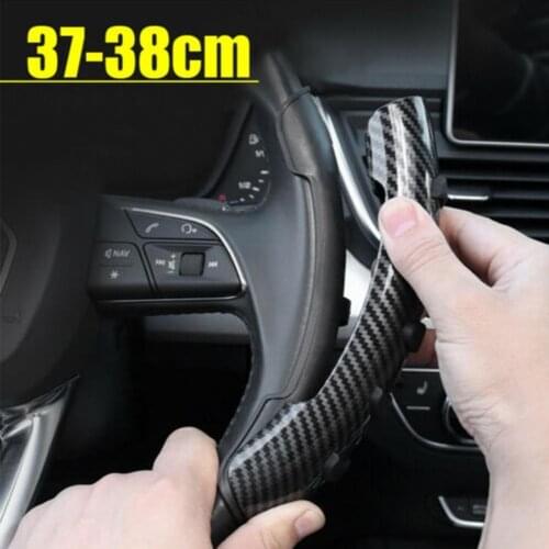 2Pcs Auto Interior Accessories Carbon Fiber Style Non-Slip Steering Wheel Booster Cover Protector Trim Design For Universal Car