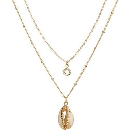 Natural freshwater pearl clavicle chain Korean version of ins style exquisite shaped multi-layer necklace female necklace