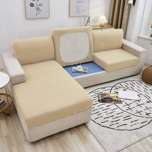 Sofa Seat Cushion Cover Removable Slipcover Furniture Pets Kids Protector Washable Solid Color Thick Couch Covers 1/2/3/4 Seat