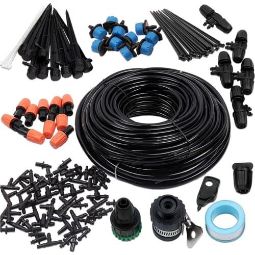 121Pcs 45M Mini Drip Irrigation System Kit with Adjustable Nozzle Sprinkler Sprayer and Dripper Automatic Watering Kit