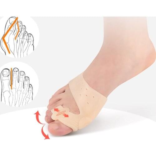 2Pcs Feet Care Big Toe Hallux Valgus Corrector SEBS Orthotics Bone Thumb Adjuster Correction Pedicure Socks Bunion Straightener