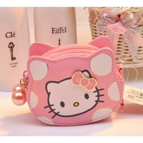 Hot Sale New Cartoon Anime Cat Pattern Printing Zip Small Wallet Women Cute Coin Purse Wallet