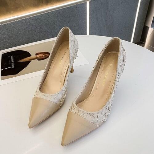 Llogai Women Brand Design Pumps Shoes Spring Summer Pointed Toe Thin Heels Zapatos De Mujer Plataforma Sexy Heels Tacones 2021