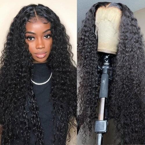 Luvin 30 40Inch Deep Wave 250 Density 13X4 Lace Front Human Hair Wig Pre Plucked Brazilian Curly 13x6 Frontal Wigs For Women