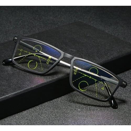 Memory Titanium Progressive Multifocal Reading Glasses Men Woman Anti blue light Transition myopia Hyperopia Presbyopia ZP-1023