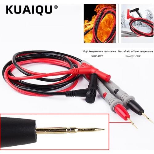 1 Pair 1000V 20A Universal Needle Tip Probe Test Leads Pin For Digital Multimeter Meter Tester Probe Silicone Wire Cable Pen