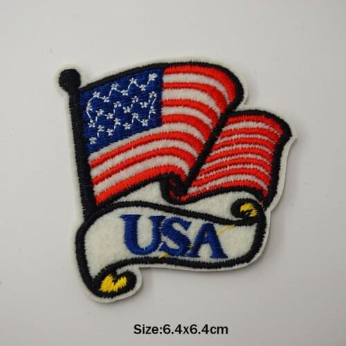 USA Flag Iron On Patches Badges for Sew Seam Tailoring Clothes Suits of Coat Jacket Trousers T-shirt Pants Ornament Apparel