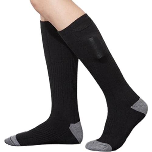 Heated Socks Rechargeable Battery Powered Electric Heating Socks Long Tube Outdoor Skiing Heating Socks Cotton Heating Socks