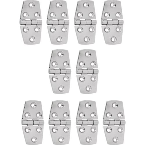 10 Pcs Boat Hinge 316 Stainless Steel Strap Hinge Door/Window/Cabinet/Deck Hinge Flush Mount For Marine Yacht RV Camper