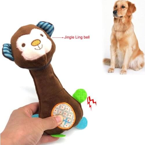 Squeaky Dog Toys Pet Puppy Chew Toys Sound Cartoon Toys Teeth Cleaning for Dogs Plush Frog Giraffe Monkey