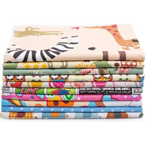 Polyester Cotton Animals Cartoon Print Canvas Fabric For Home Decoration Photo Background Cloth W300022