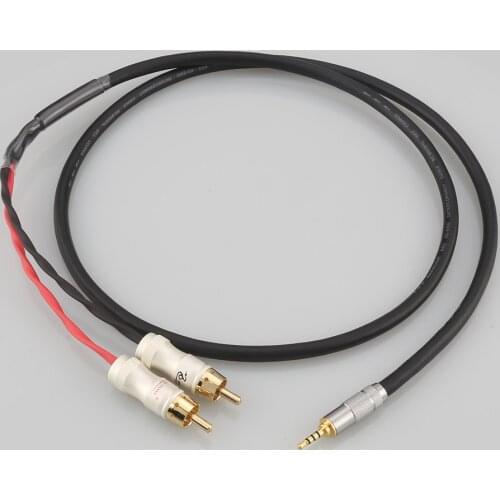 HIFI 2.5/3.5/4.4mm Balanced Male to 2 RCA Male Audio Adapter Cable 6.35mm XLR 7n-OCC Single Crystal Copperr Audio Cable