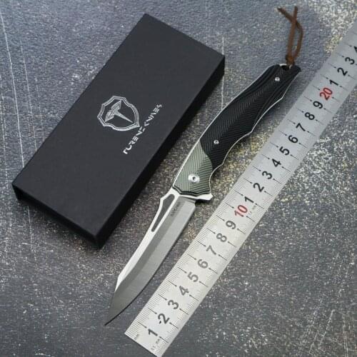 Customized Lizard folding knife 14C28N blade G10+steel handle outdoor camping hunting tactical pocket fruit knives EDC tools