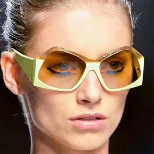 Plastic steampunk oversized sunglasses women fashion luxury Vintage Sun Glasses Men Big Frame Glasses Female Male UV400