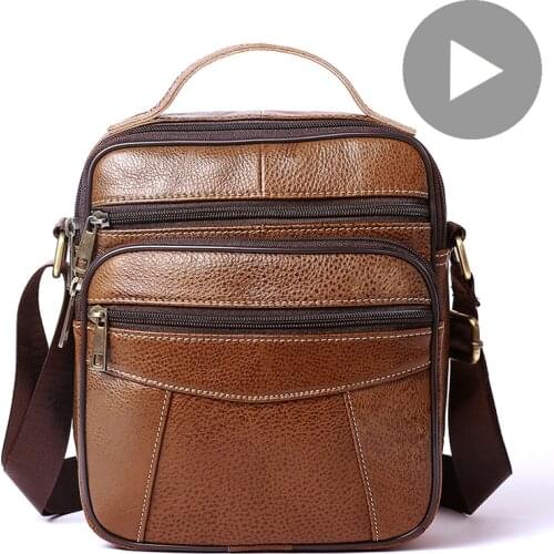 Shoulder Messenger Women Men Bag Crossbody Genuine Leather Briefcase Office Business Work For Handbag Male Female Retro Handle