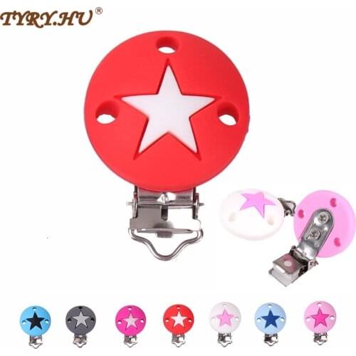 TYRY.HU 1pc Star Shaped Silicone Baby Pacifier Clip Silicone Bead Pacifier Chain For Baby Teething Accessories Soother Chew Toy