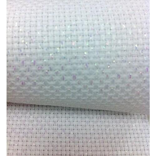 Top Quality Shining White 11CT 11ST 14ST 14CT cross stitch canvas fabric white sparkle shiny, 100cmx150cm or any size 7