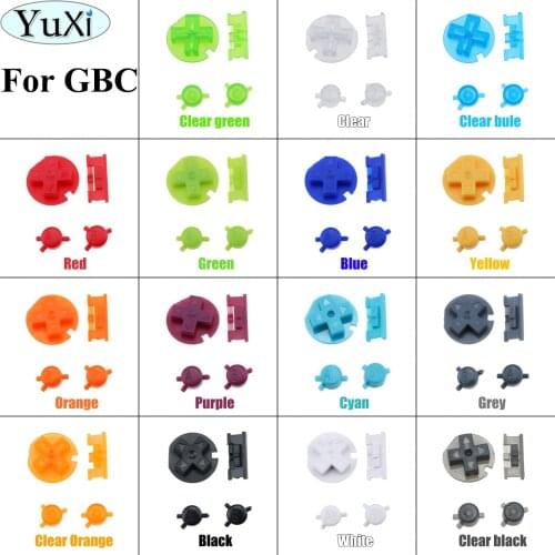 YuXi 14color Power ON OFF Buttons Keypads for Gameboy Color for GBC Colorful Buttons for GBC D Pads A B Buttons