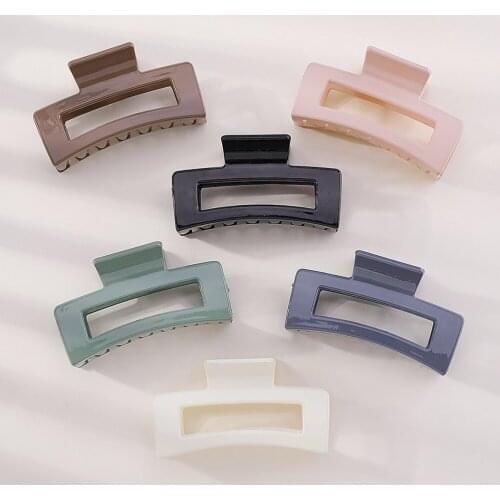 6-7 Pcs Large Shark Rectangle Clips for Women Colorful Geometric Hair Claw Clip Thick hair Hairpin Crab Claws Hair Accessories
