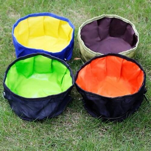 Portable Eating Bowl for Pets Foldable Dog Food Tray Drinking Water Outdoor Travel Puppy Cloth Bowl Waterproof Supplies