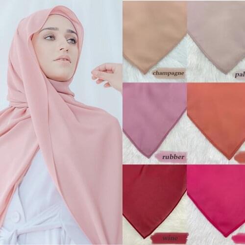 10 pcs/lot Big Size Long Hijab Premium Heavy Chiffon Scarf Malaysian Womens Scarves Hijabs Long Shawl Plain Wraps 2M*72CM