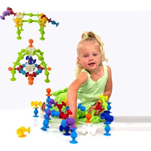16-48PCS Pop Little Suckers Assembled Sucker Suction Cup Educational Blocks Puzz Building Block Toy Girl&Boy Kids Gifts Fun Game