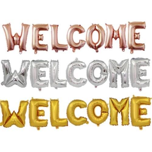 16 Inch WELCOME Aluminum Foil Balloon Set Wholesale Birthday Decoration Holiday party Wedding Decoration Letter Set