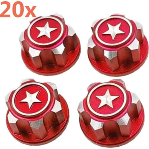 20Pieces RC Cars Aluminum 17mm Dustproof Non-slip Anti-Skid Hex Wheel Nuts For 1/8 TRX X-Maxx Summit E-Revo Buggy CNC