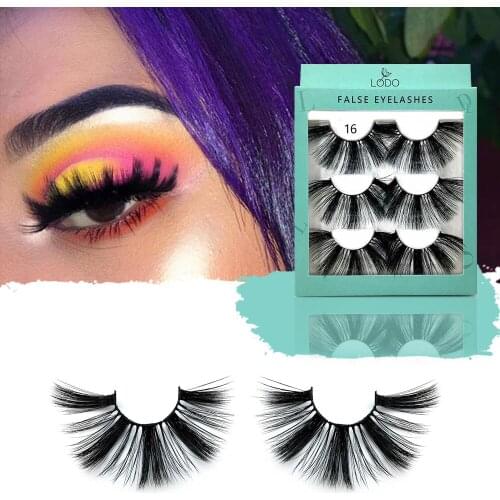 2019 NEW 3 Pairs natural 3D Mink Hair False Eyelashes 25mm Long Lashes Extension Thick Wispy Fluffy Handmade Eye Makeup Tools