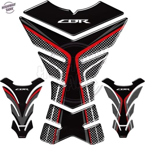 3D Carbon-look Motorcycle Tank Pad Protector Decal Stickers Case for Honda CBR 250RR 600RR 900RR 1000RR 650F 500R Fireblade