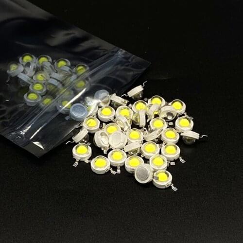 50pcs 1W 3.0-3.4 v LED for Lumens Lamp Beads High-power Aluminum Bracket Lamp Bead For DIY Flood light