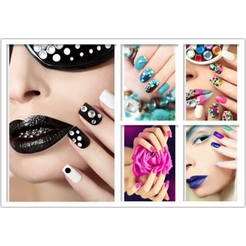 5D DIY Diamond painting colorful Modern Nail Salon Fashion cross stitch painting full square drill embroidery mosaic Needlework