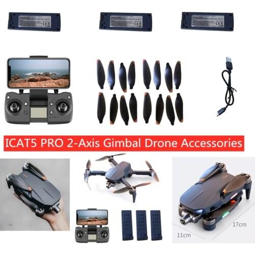 7.4V 1600MAH Battery Propeller USB Line For ICAT5 PRO 5G 8K GPS Drone ICAT 5 PRO Accessories Blades ICAT5 battery Arm With Motor