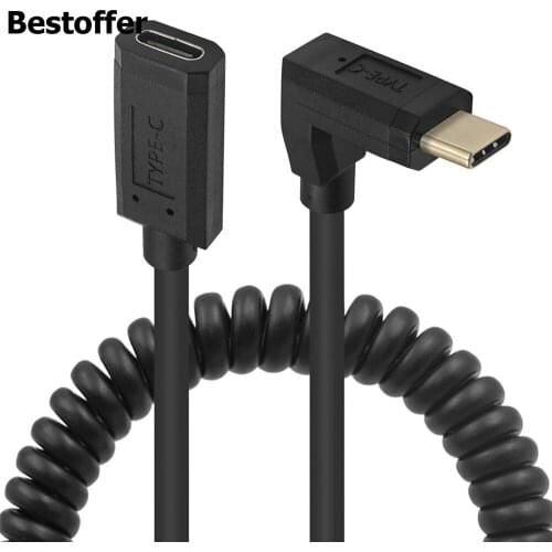 90 Degree Angle USB 3.1 10Gbps Fast Charging 4K HD Video Audio Data Transfer Cord for Laptop & Tablet & Mobile Phone